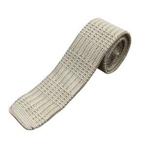 Ron Chereskin Knitted Tie Square Made in USA 100% Cotton Beige